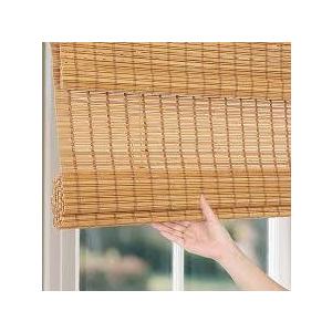 Bamboo Roman Shades Blinds for Indoor Windows, Cordless Woven Wood Shade