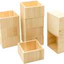 Cregugua 10 Pack 4 Inch Square Wood Box Unfinished Small Wooden Boxes for Crafts (Outer 4.1x 4.1x 2.4 IN ,Interior 3.5 x 3.5 x 2.3 IN)