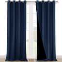 NICETOWN Full Shading Curtains 90 inches Long 2 Panels Set for Windows, Super Heavy-Duty Black Lined Blackout Curtains for Bedroom, Privacy Assured Window Treatment (Navy Blue, 52 inches W)