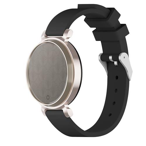 2 x EANWireless Compatible for Garmin Lily 2 Watch Band, 14mm Silicone Sport Women Replacement Strap Compatible for Garmin Lily2 Bands, Black