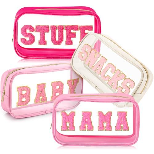 SilTriangle 2 Pcs  Snacks Makeup Stuff Travel Transparent Pouch with Zipper for Women Gift(Bright Color)