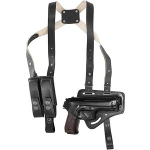 Slot Pancake Leather Holster Thumb Break Fits Beretta 92 92F 96 B803 Taurus 92&99 Handmade! (Black - Shoulder Holster)