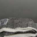 Electric Blanket Throw Size 50x60 Inches, Extra Thick 350GSM Luxury Faux Fur Plus 200GSM Sherpa with 3D Strip Design, Fast Heating with ETL Certified, Machine Washable, Gray