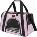 Cat Carrier Dog Carrier Pet Carriers for Medium Small Cats Dogs Puppies up to 15 Lbs, TSA Airline Approved Small Dog Cat Carriers Soft Sided, Collapsible Travel Puppy Carrier (Pink, Large)