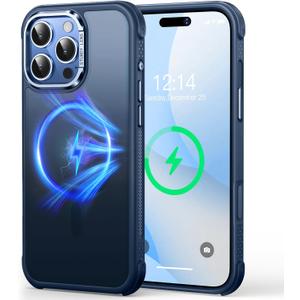 Mist-Armor Designed for iPhone 16 Pro Max Case, [Fit for Mag Safe] [Non-Slip Edge] Military Grade Protective Bumper Silicone Matte Phone Case Cover for iPhone 16 Promax 6.9" Men Women, Blue