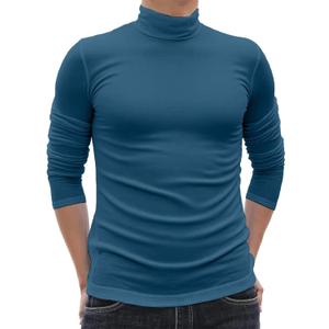 Turtleneck Men Casual Long Sleeve Turtle Neck Tops Men's Slim Fit Basic T-Shirt (X-Large)