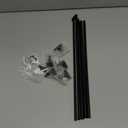 5Pack Screwed Sash Curtain Rod Adjustable 18-30 Inch, 3/8 In. Diameter, French Door Curtain Rods (Black)