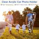 PIFOOG 2 Pack Car Picture Holders for Air Vent Clip Photo Frame Magnetic Acrylic Picture Frames for Cars Dashboard Drive Safe Daddy Personalized Memorial Family Couple Pet Wallet Size 2.4  3.5 inch