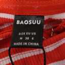 Baosuu Womens Summer Striped Dress Strapless Side Slit Bodycon Sundress Casual Going Out Dress Beach Vacation Dresses(Red,M)