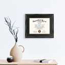 GraduationMall 11x14 Diploma Frame with Black over Gold Mat or Display 15x18 Certificate without Mat,Solid Wood & UV Protection Acrylic,Glossy Black Finish with Gold Trim