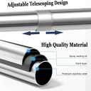 Adjustable Corner Shower Curtain Rod, Stretchable Stainless Steel L Shaped Shower Curtain Rail, Curved Bowed Shower Curtain Pole, Drill Or No Drill, For Bathro(Size:D 70-95cm X 105-165cm,Color:Silver)