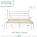 Edenbrook Cassidy Metal Platform Bed Frame with Metal Headboard - Box Spring Not Required - Wood Slat Support, White, Full