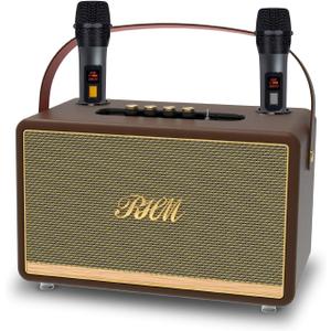 S8 Karaoke Machine, Support 3 Mics & Bass/Treble/Echo/Alto Adjustment