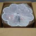 Gold Semi Flush Mount Ceiling Light, 3-Light 12.5" Ceiling Lighting Fixtures with Fabric Shade in Flower Shape, Farmhouse Brass Drum Lights for Nursery Hallway Bedroom, AD-22007-3SF-GD