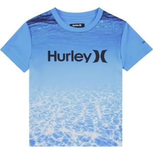 Hurley Boy's Icon UPF 50+ Rash Guard Swim Shirt (3T, Indo Blue)