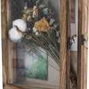 GraduatePro Shadow Box Frame 8x10 Display Case with Linen Back, Real Glass Window Door with Hinge, Picture Frame Wedding Bouquet Memorabilia Medals Photos Memory Box for Keepsakes, Carbonized Black