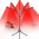 Red Light Therapy for Face Body Red Light Infrared Light Therapy Lamp with Stand LED 660nm 850nm 5 Heads Infrared Light Device for Body Face Skin Muscle