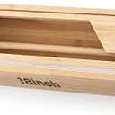 Wesiti 18 Inch Large Plastic Wrap Organizer & Dispenser with Cutter Aluminum Foil Wrap Butcher Parchment Paper Dispenser Bamboo Wall Mount Tin Wax Cling Organizer for Kitchen Countertop, about 20.5 x 5 x 5 inches