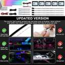 Dreamcolor Acrylic Interior Car LED Strip Light with Wireless APP, RGB 14 in 1 with 175 inches 600 LEDs Fiber Optic Car Ambient Lighting Kits, Dual Zone Sound Active Function LED Strip for Car