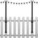 Mutovlin 2 Pack String Light Poles,5 Ft Light Poles for Outside String Lights,Outdoor Lights Pole with Fork,Metal Poles Stand for Patio Deck Backyard