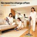 Cordless Vacuum Cleaner, 600W/50KPA, Stick Vacuum with Rechargeable Design, Up to 60 Minutes, Powerful Suction, Lightweight, Vacuum Cleaner for Home/Pet Hair/Carpet/Hard Floor, Grey