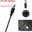 42V 2A Charger for Scooter 36V Lithium Battery, Smart Power Supply for 36 Volt Li-on (8mm 3-Prong and 5.5mm DC Connector)
