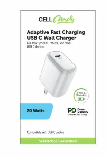 CELL CANDY Adaptive Fast Charging USB C WALL CHARGER