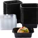 600PCS Black Sushi Trays with Lids Plastic Sushi Containers Disposable Sushi Box (XS)
