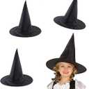 3 PCS Wizard Hats Black Witch Hat Kids Hats Halloween Costume Party Decoration Accessories