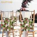 NUPTIO Flower Wedding Centerpieces for Tables: 10 Pcs 14 inch Diam Large Dusty Rose & White Artificial Flowers Fake Roses Candle Rings Wreaths Spring Summer Wreath for Front Door Weddings Party