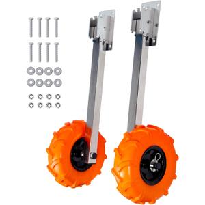 Boat Launching Wheels, 10" Rubber Transom Launch Wheels with Stainless Steel Variable Angle Bracket, Launching Dolly Wheel for Inflatable Boat, Aluminum Boat