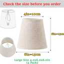 5 Pack Beige Chandelier Shades, 4" Top x 6" Bottom x 6" High Barrel Lamp Shade, 4.0x6.0x6.0 Inch Linen Fabric, Perfect Fit for 5-Light Pendant Light Wall Sconce, Clip On Bulb E12 Socket(Large Size)