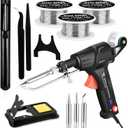 Soldering Gun Kit, Upgrade 120W Adjustable Temp Multi-Function Soldering Iron Set, Soldering Iron Kit for Electronics Welding Repair (11-Piece Set) (Black)