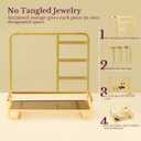 Jewelry Organizers Storage Stand Necklace Bracelet Earring Holder Box Tray jewelry display room decor,Metal,Goden
