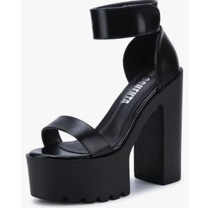 OCHENTA Womens Fashion Platform Sandals Chunky Heels Lug Sole Block High Heel Comfortable Sexy Heels 36