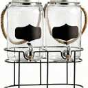 Style Setter Beverage Dispenser | Cold Drink Dispenser w/ 1-Gallon Capacity Glass Jug, Metal Handle & Leak-Proof Acrylic Spigot in Gorgeous Gift Box | Great for Parties, Weddings & More
