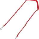 uxcell Purse Chain Strap, 47'' Leather Iron Flat Strap Handbag Chains Handles Shoulder Cross Body Replacement Red Silver Red, Silver