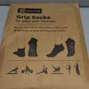 unenow Unisex Non Slip Grip Socks with Cushion for Yoga Pilates Barre Home & Hospital (Large, 4 Pairs-black/Blue/Light Grey/Dark Grey)