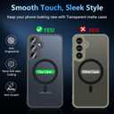 Hensinple Magnetic Case for Galaxy A14 5G Phone Case with Glass Screen Protector,[Compatible with MagSafe], Shockproof Matte Back Cover for Samsung Galaxy A14 5G Case- Black