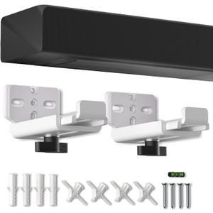 suptek Universal Soundbar Wall Mount Bracket  Adjustable Depth for Dolby Atmos Soundbars  Compatible with Samsung, Vizio, LG, Sony, Bose & More (SBR001HDW) (White)