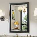 Briivue 22x30 Inch Black Bathroom Mirror for Wall, Thick Metal Framed Rectangle Mirrors for Over Sink, Bedroom, Living Room, Entryway, Anti-Rust, HD Tempered Glass
