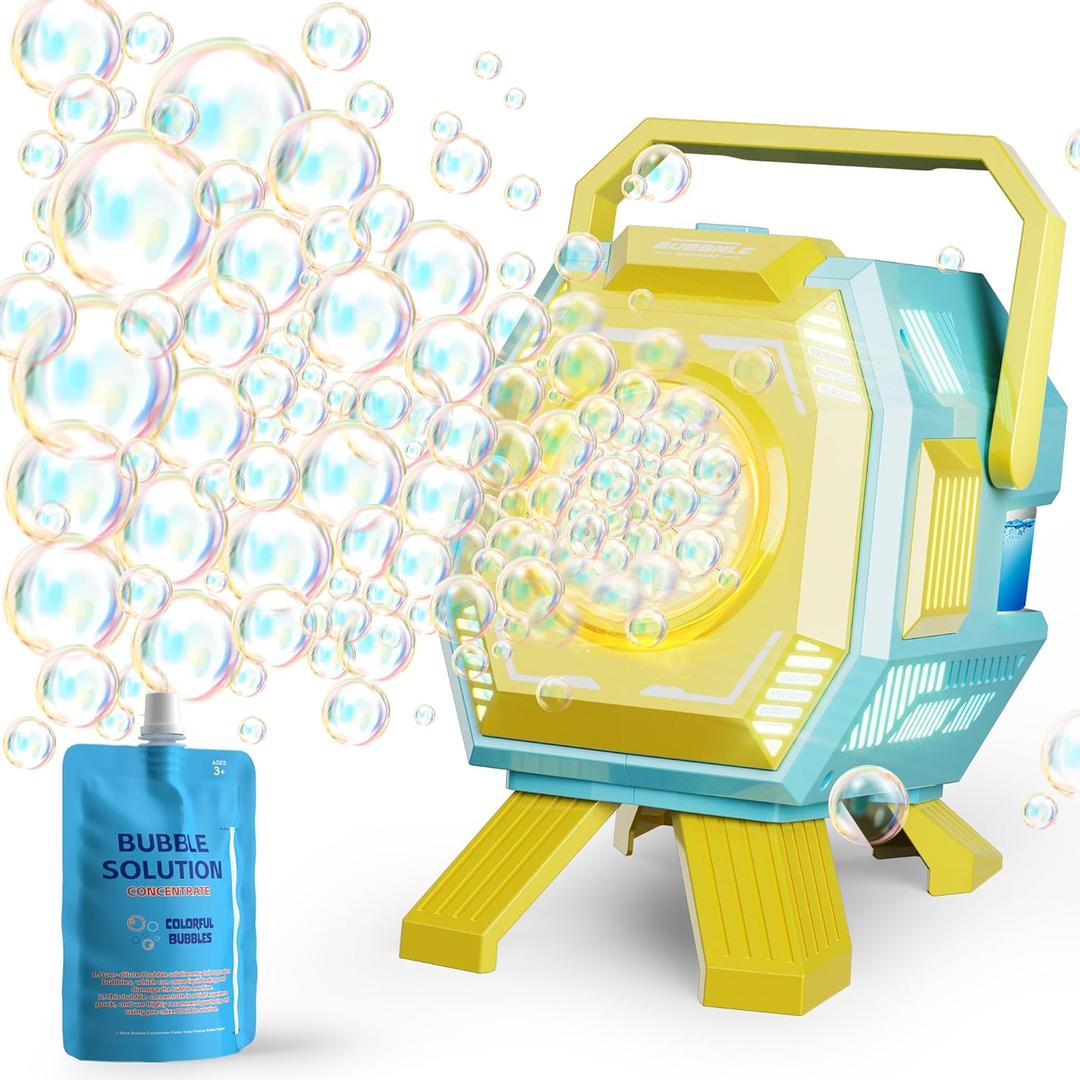Bubble Machine with Lights, Big Bubbles Bubble Maker Toys for Boys Kids & Toddler, 320ml Large Tank, Battery Operated Bubble Blower for Birthday Parties, Weddings, Indoor & Outdoor Play