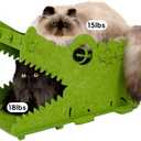 Cat Bed House Cave, for 25 LBs Indoor Cats, Large Cute Crocodile Felt Pet Perch, Scratcher Washable Kitten Playhouse, Enclosed Small Dogs Puppy Nest, Multi Layer Peekaboo Kitty Bedside Cube Furniture