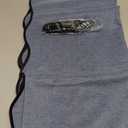 Linen Shower Curtain Blue Grey Cute Black Scalloped Boho Modern Shower Curtains for Bathroom Set, 72" W x 72" L