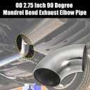 X AUTOHAUX 2pcs OD 2.75 Inch 90 Degree 1.5mm Thickness Mandrel Bend Elbow SS304 Stainless Steel Bend Tube Exhaust Elbow Pipe for Car Modified Exhaust System