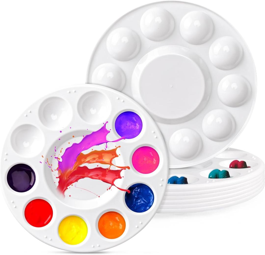 8Pcs Paint Tray Palettes, Plastic Paint Pallets, Watercolor Palette Painting Tray for Painting Party, DIY Craft and Art Painting
