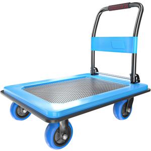 Heavy Duty Platform Truck, Push Cart Furniture Dolly with 1100Lbs Capacity and 5'' TPR 360 Degree Swivel Wheels for Loading and Storage 36x24Inch (Blue)
