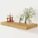 12 Inch Deep Floating Shelves, 24 x 12 Floating Shelf for Books, Rustic Wood Deep Wall Shelves for Home Storage & Display, 2" Thicked Shelves for Kitchen, Living Room, Bedroom, Oak Color, 1 Pack