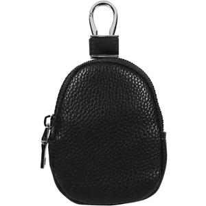 Mandark Car Key Fob Case, Leather Automotive Remote Key Chain Coin Holder with Metal Hook and Zipper, Vehicle Keychain Protector Bags Accessories, Universal for Most Remote Keys (Black)