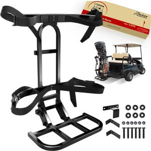 Roykaw Upgraded Golf Cart Rear Seat Bag Holder Universal Compatible with EZGO/Club Car/Yamaha, Golf Cart Rear Seat Bag Rack, Better Fixation/Space-Saving/No Drilling Required/Rust-Proof